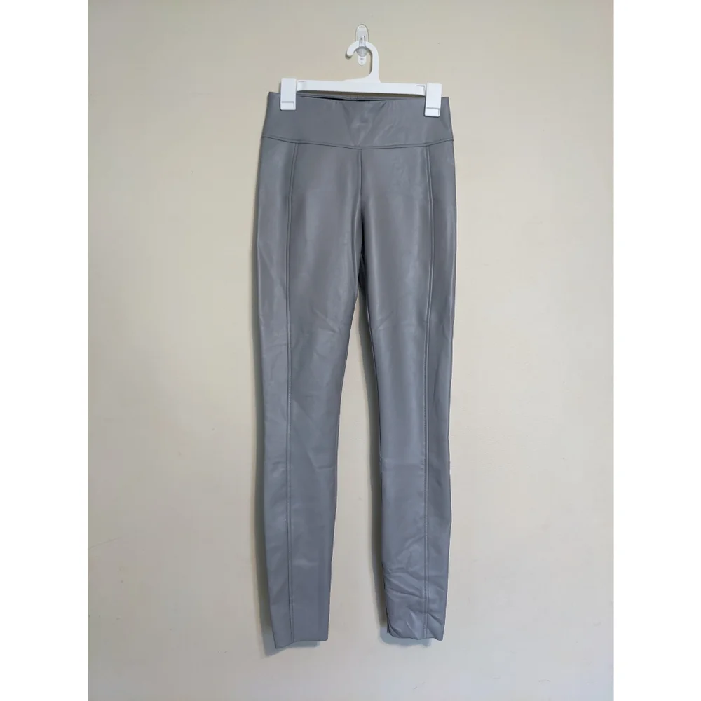 WOLFORD Edie Faux Leather Leggings in Gray Size 6 - Picture 5 of 12